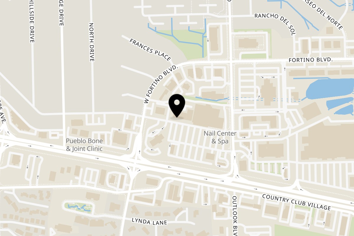 Map showing the location of Cherry Thai on 1617 US-50 Ste 120 in Pueblo